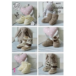 King Cole Baby Socks, Booties & Shoes Cherished Knitting Pattern 4652 DK,Multicolor,3.25 mm