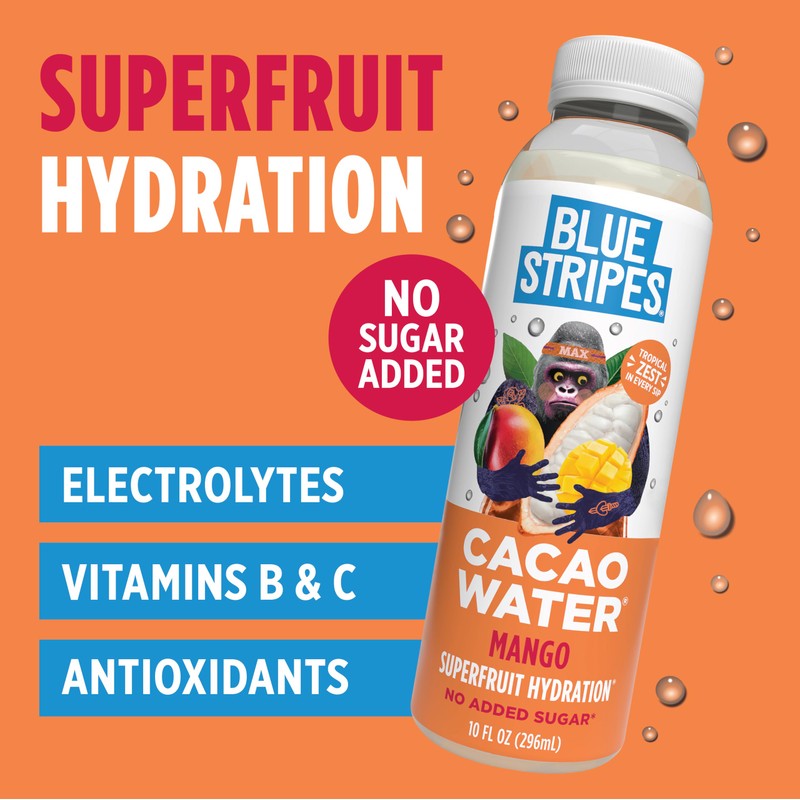 Blue Stripes Cacao Water - Cold Pressed Superfruit Hydration with