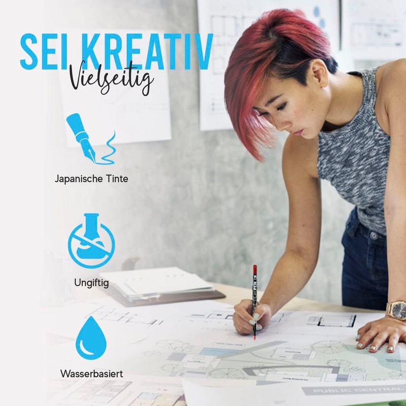 SKULLPAPER® SketchPen Set (Set 01-11 Colours + Blender)