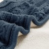 Longhui bedding Acrylic Cable Knit Sherpa Throw Blanket - Thick,