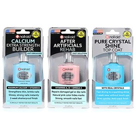 Nail-Aid 3pk Of Calcium Thickener + After Artificials + Pure Crystal Top Coat, French Sheer, N/A, 1.65 Fl Ounce