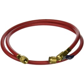 Yellow Jacket 29660 Plus II 1/4" Hose with Compact Ball Valve, 60", Red