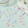 SUNNYCLUE 1 Box about 80Pcs Shell Heart Beads Flat Shell