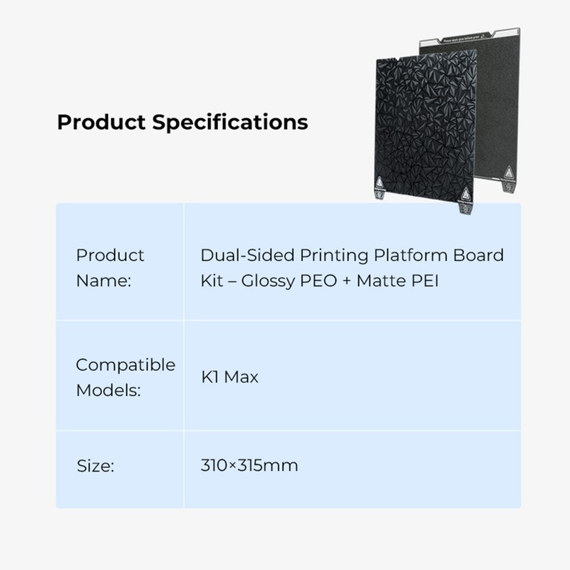 Creality K1 Max Dual-Sided Printing Platform Board Kit (Without soft