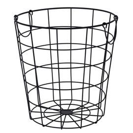 Spetebo Metal Mesh Basket Black - 29 cm - Storage Basket with 2 Handles - Decorative Wire Basket Storage Grid Design Round