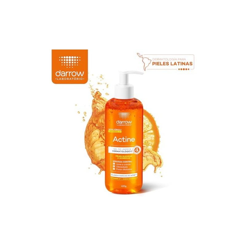 Darrow Actine Gel Limpiador Facial Vitamina C Piel Grasa y