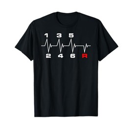 6 Speeds Gear Shift Manual Transmission Heartbeat T-Shirt T-Shirt