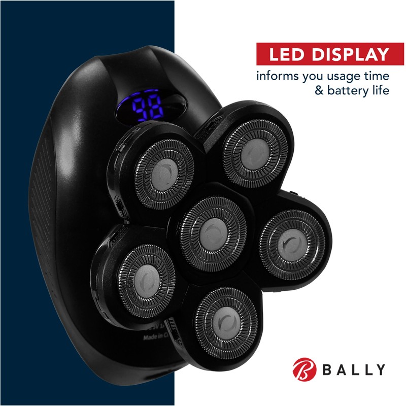 Bally 6 Head Floating Shaver, Total Grooming with 6-in-1 Multi-Functional