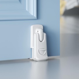 SAFELON Baby Safety Door Stopper, Childproof Door Holder to Keep Door Open, Prevents Babies& Pets from Opening The Door (White, 2 PCS)