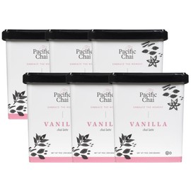 Pacific Chai Vanilla Chai Latte, Instant Powered Dry Chai Tea Latte Beverage Mix, Gluten Free, Kosher, 9 Ounce (Pack of 6)