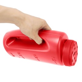 PenRux Handheld Grass Seed Spreader, Thick Plastic Handheld Fertilizer Spreader Durability Practical Crop Spreading Pot Functional for Salt (Red)