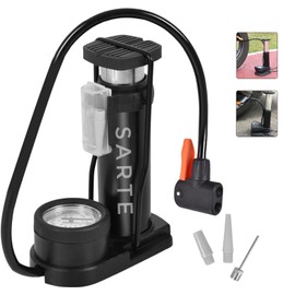 SARTE Bike Car Foot Pump Super Fast Bicycle Air Pump with Portable High Pressure Gauge Versatile Use as Ball Air Pump, Football Pump