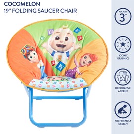 Idea Nuova Cocomelon Saucer Chair, Relaxing, Foldable, Polyester
