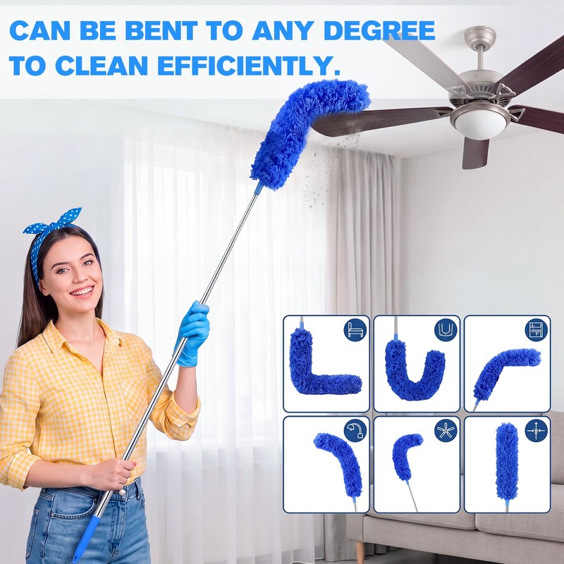 Yiyiring 8 Pcs Microfiber Duster Kit with 83 in Extension
