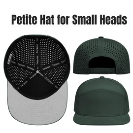 Petite Snapback Sombreros para cabezas pequeñas, hombres y mujeres, gorra de béisbol Dark Sage, tamaño ajustable, 29. Salvia oscura, Medium