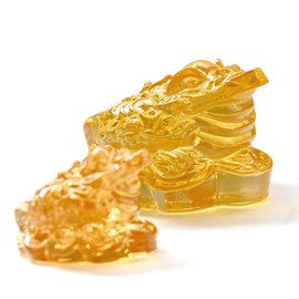 Jeejunye 3Pcs Glass Money Frog Statue, Lucky Money Toad, Feng Shui Wealth Amulet for Home Office Desk, Living Room, Aquarium & Wealth Decor