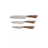 Gold Coast Set of 3 Wood Grain Santoku Knives