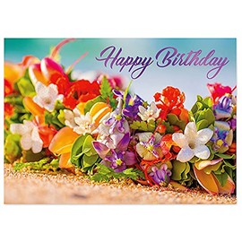 Hawaiian Haku Lei Artist Designed Birthday Card