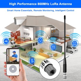 Gbformat 868MHz LoRa Antenne 10dBi Gain für Meshtastic LoRa Long Range Soft Whip-Antenne, SMA Stecker 195mm + (U.FL IPX) auf SMA Buchse Kabel für ESP32, LoRa 32 V3, LoRa32u4 II (5 Stück)