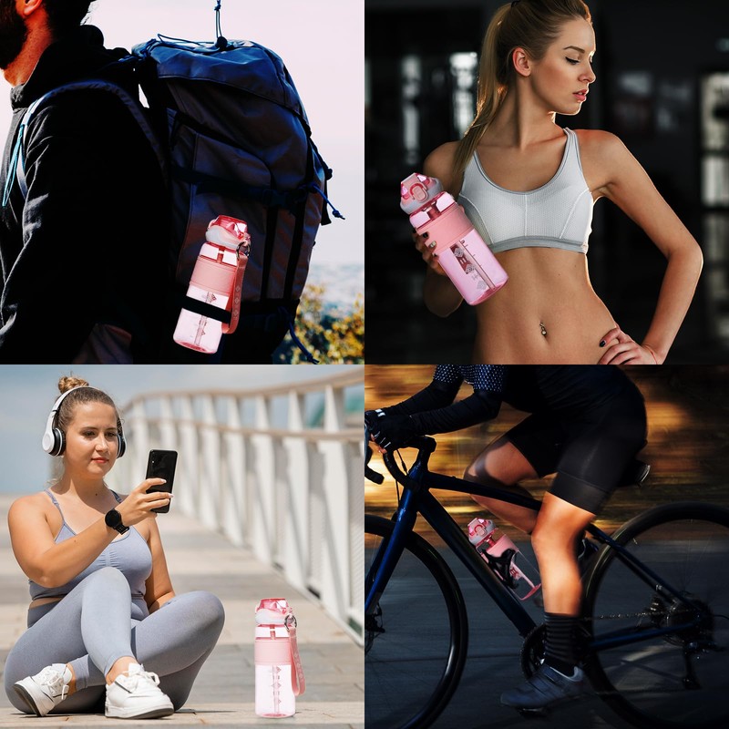 NU TRENDZ Water Bottles, 28 Oz Water Bottle With Straw,