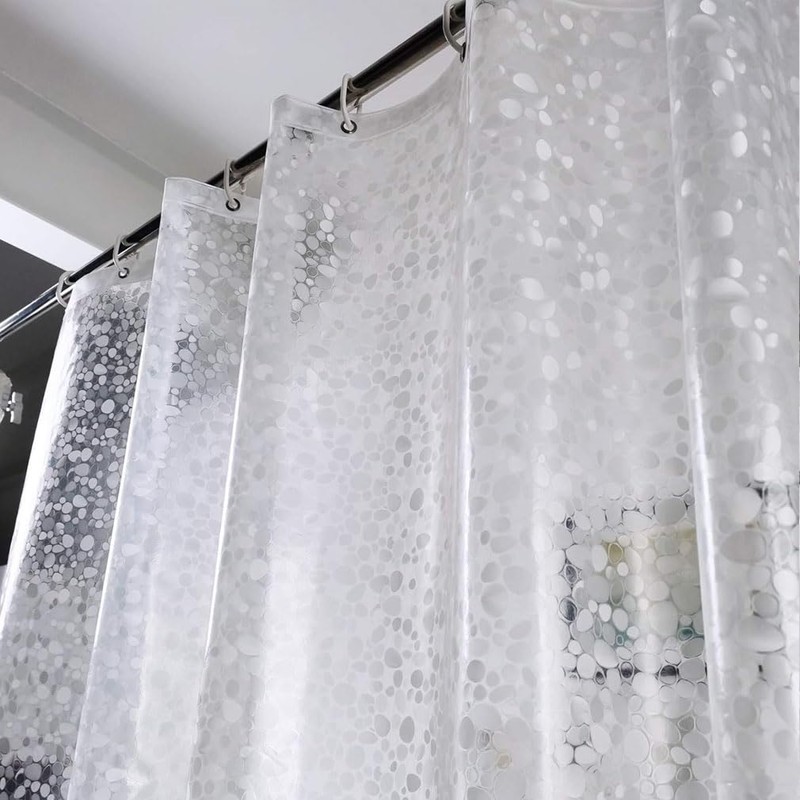Shower Curtains Mould Proof Resistant, PEVA Waterproof Heavy Duty Bathroom