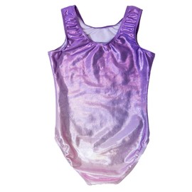 Destira Pixie Dust Gymnastics Leotard For Girls, Glittering Purple Tank With Dazzling Crystals And Matching Scrunchie, Pixie Dust, Child Large (10)