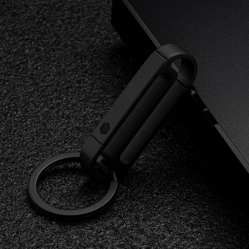 [KeyUnity] KM10 Carabiner Keychain, Titanium Keychain, Lightweight, Snap-On for Men,