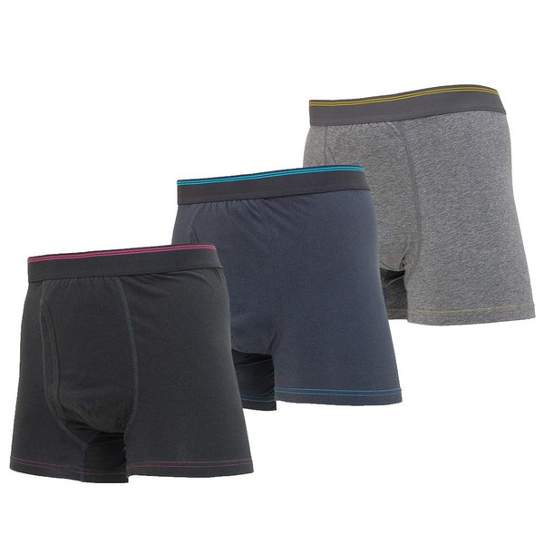Solid Color Set of 3 Colors (1 Each Color) Men's Incontinence Urinary Leak Pants Men Smart Boxer Shorts (L) TJI-64