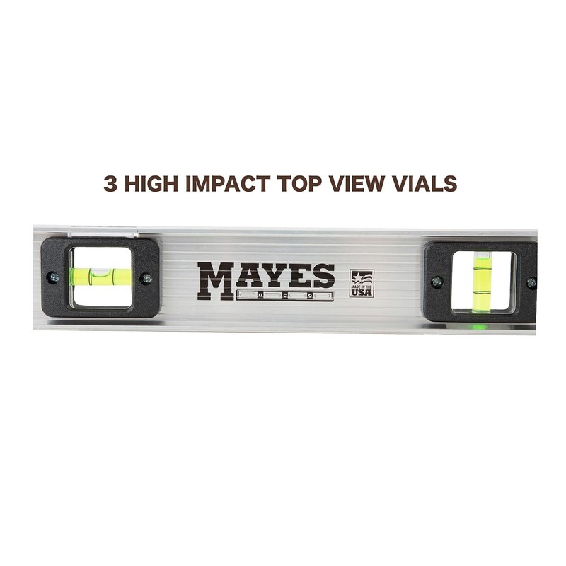Mayes 10112 Aluminum 24 Inch Level, Made in USA 2