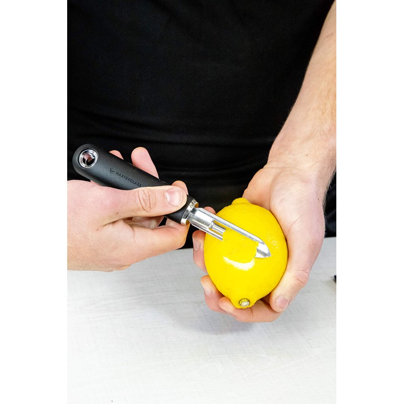 MasterClass Straight Potato Peeler with Soft Grip Handle, Stainless Steel,