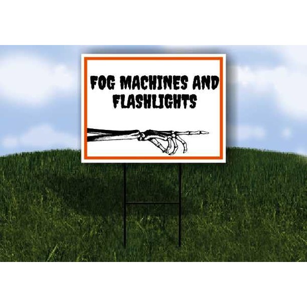 FOG MACHINES AND FLASHLIGHTS Halloween Skeleton Right Arrow Single Sided