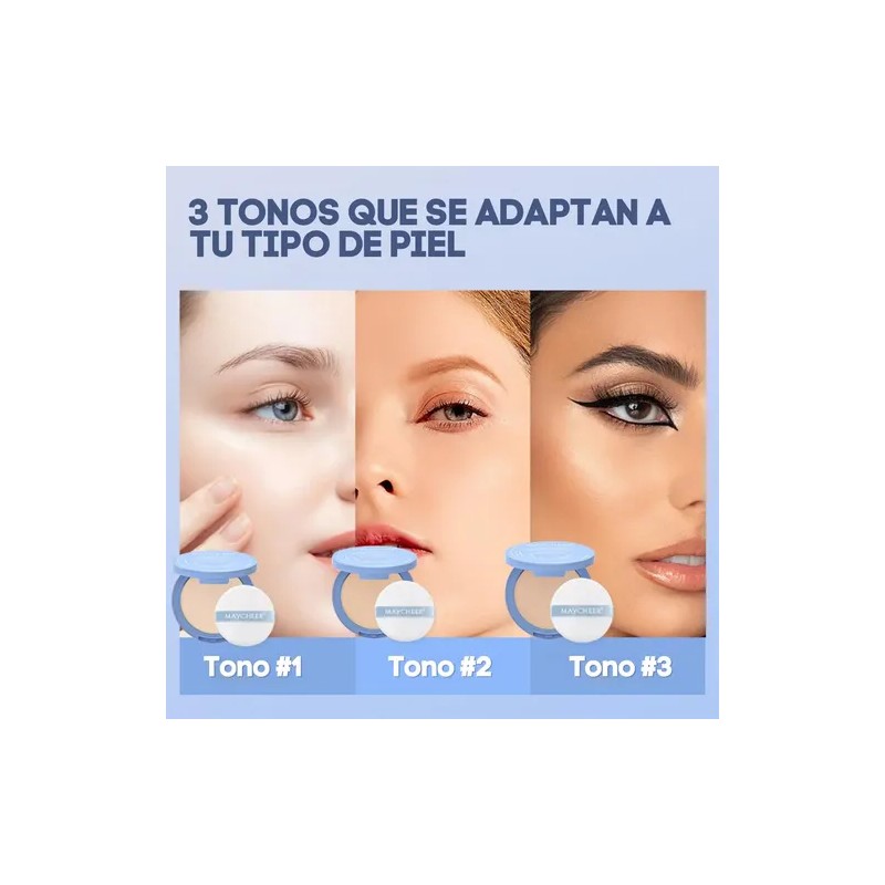Polvo Compacto Matificador Fijador Base Maquillaje Natural F