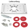 Router Table Insert Plate Metal Router Template with 4PCS Rings