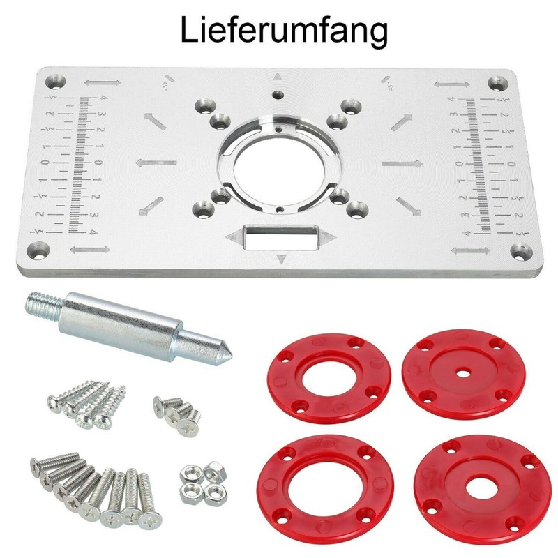 Router Table Insert Plate Metal Router Template with 4PCS Rings