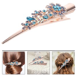 LALAFINA Beak Clip, Dakar, Clip Pin, Bangs, Hair Clip, Flower, Hairpin, Rhinestones, Hair Clip, Hair Ornament, Stylish, Girls, Hair Arrangement, Bulk Hair Cute, (Blue)