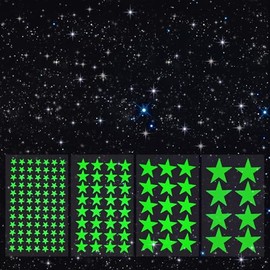 AOWDIAO Glow in The Dark Star Stickers – 630 Pieces (4 Sizes) – Luminous Ceiling & Wall Decor for Kids’ Bedroom, Nursery, Party