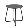 Meluvici Patio Small Side Table Waterproof Round Metal Steel Weather