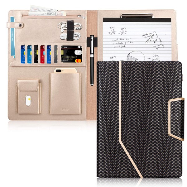 Toplive Portfolio Folder A4 Leather Conference Folder Business Padfolio Portfolio