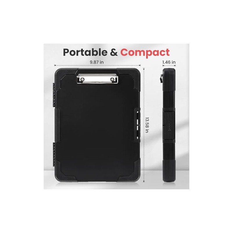 Sooez Toughest Clipboard with Storage, Internal Pen Pouch Included, Letter/