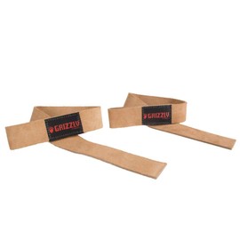 Grizzly Fitness 1.5" Premium Genuine Leather Lifting Wrist Straps for Men and Women | Sold in Pairs | One Size | Used by Pros to increase Grip Strength and Reduce Slipping | 1.5” Wide x 20.5" Long