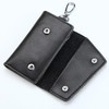 QIUPFGUT Leather Key Bag Key Organiser, black