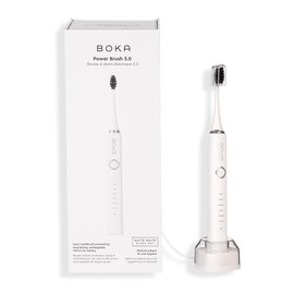Boka 3.0 Electric Toothbrush for Adults w/ 2 Heads - Rechargeable Sonic Powered Tooth Brush - Charcoal Activated Bristles for Deep Cleaning - Dentist Recommended Oral Care - Charging Base w/Micro USB