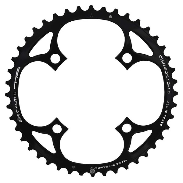 Spécialités TA Unisex's Chinook 104/64pcd 4 Arm 10/11 Speed Chainring, Black, 42T Outer (18mm)
