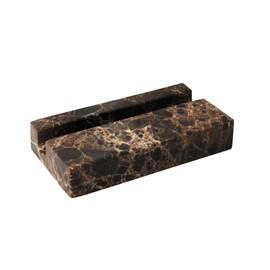 NAVISSORY Marble Business Card Holder for Desk, Brown Card Display Stand, 25 Cards Capacity