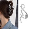 1Pcs Metal Silver Hair Claw Clips - Large Fashion Hair