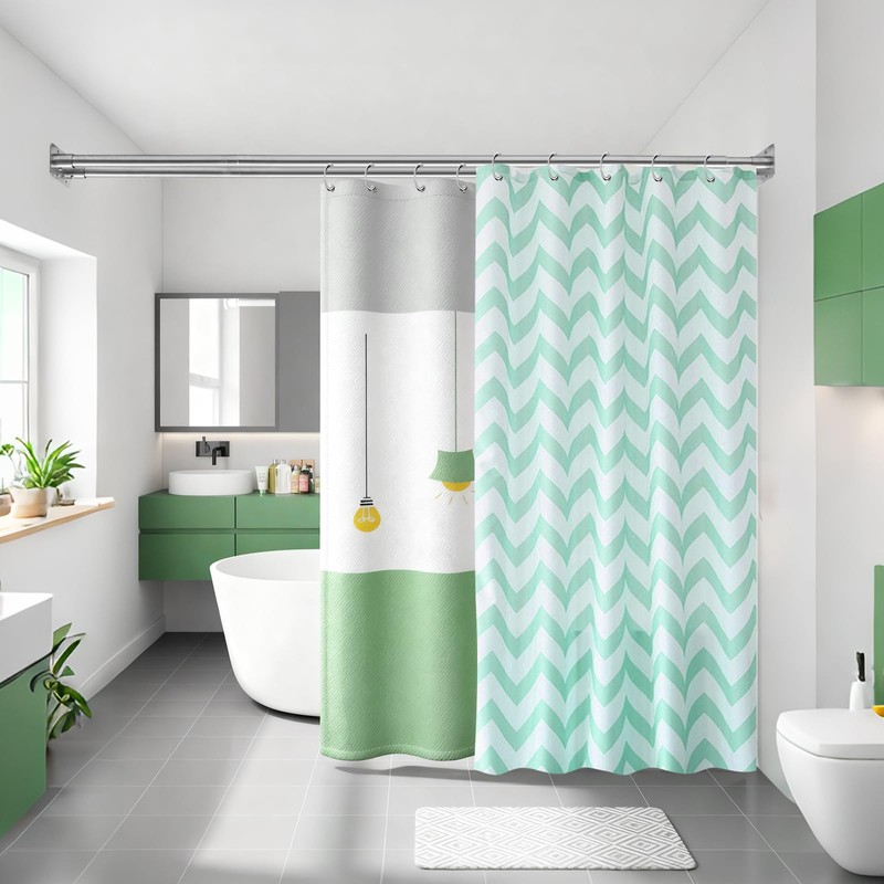 Creatyi 28 to 75 Inches Double Shower Curtain Rod Adjustable