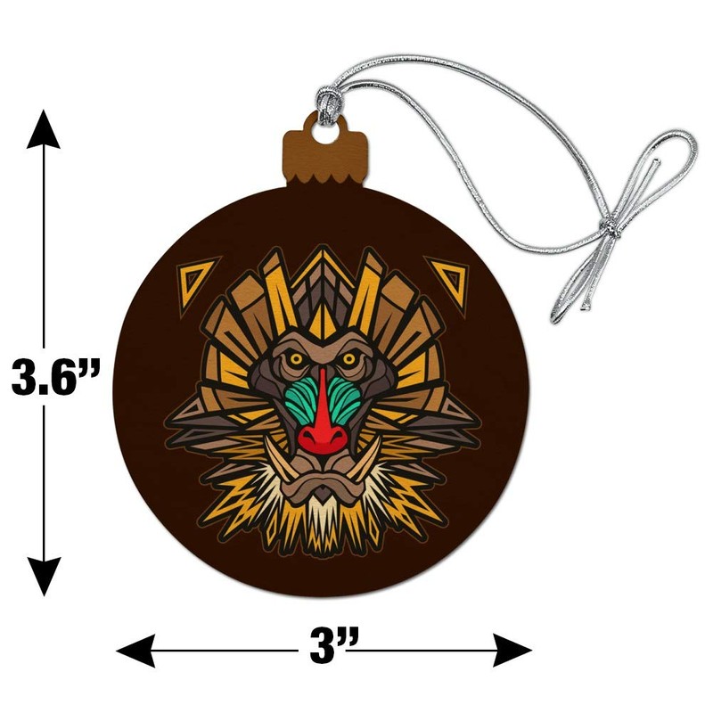 GRAPHICS & MORE Mandrill Baboon Face Monkey Primate Wood Christmas
