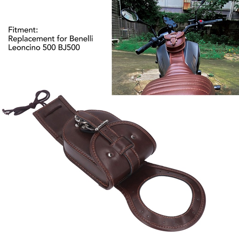 Motorcycle Tank Bag Artificial Leather Waterproof Brown Replacement for Benelli