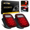 Partsam 2x Red/White 39 LED Stop Turn Tail Stud Lights