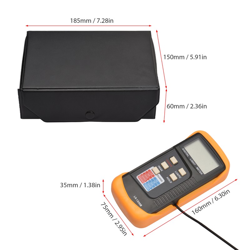 Digital Illuminance Light Meter Manual Range 200 to 200,000 Lux